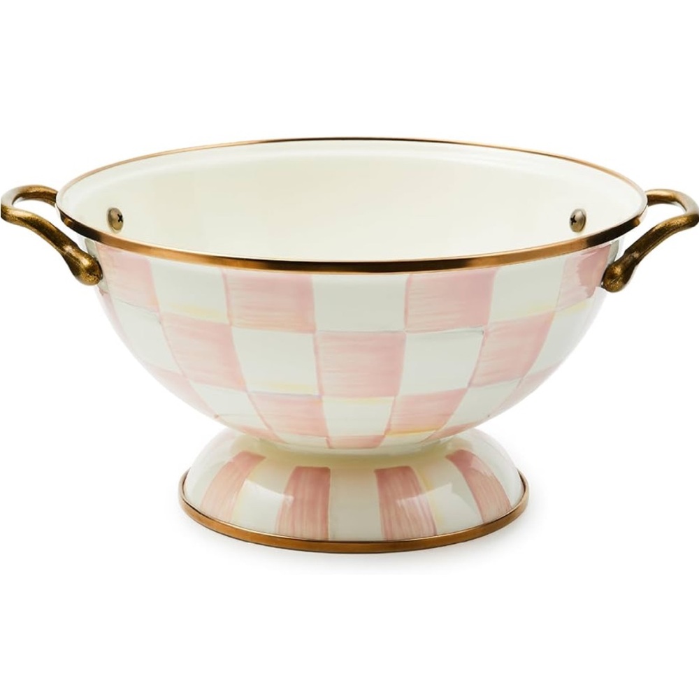 NWT Mackenzie Childs Rosy Check Almost Everything Bowl — Size Medium
